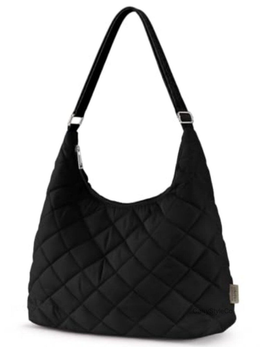 Quilted Puffer Hobo Bag Crossbody Zip Close Laptop Friendly Women